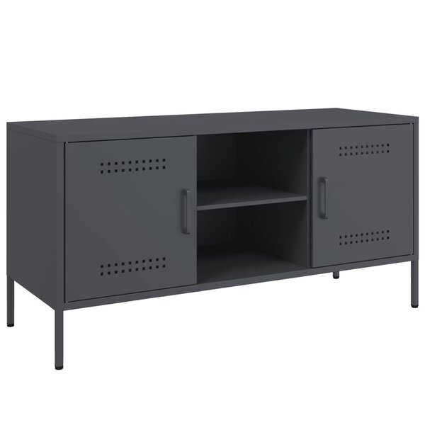 vidaXL Meuble TV anthracite 100 5x39x50 5 cm acier