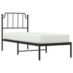 vidaXL Cadre de lit métal sans matelas avec tête de lit noir 80x200 cm