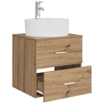 vidaXL Vanité de lavabo mural Chêne artisanal 49 5 x 44 5 x 65 cm