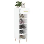 vidaXL Armoire à chaussure Blanc brillant 30x35x105 cm Bois ingénierie