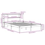 vidaXL Lit bibliothèque sans matelas blanc 135x190 cm bois pin massif
