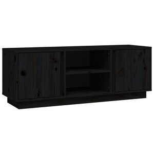 vidaXL Meuble TV Noir 110x35x40 5 cm Bois de pin massif