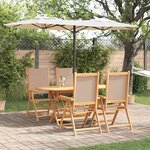 vidaXL Ensemble de salle à manger pour jardin Pliant 5 Pièces Taupe
