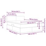 vidaXL Lit avec rangement et LED Gris clair 140 x 190 cm Velours
