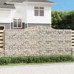 vidaXL Paniers à gabions arqués 2 Pièces 400x30x180/200 cm Fer galvanisé