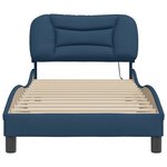 vidaXL Cadre de lit avec lumières LED bleu 90x200 cm tissu