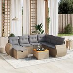 vidaXL Salon de jardin avec coussins 8Pièces mélange beige résine tressée