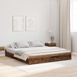 vidaXL Cadre de lit avec rangement Bois ancien 180 x 200 cm