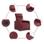 vidaXL Fauteuil inclinable électrique Rouge bordeaux Similicuir