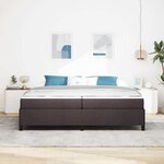 vidaXL Lit à ressorts Marron foncé 200 x 200 cm tissu