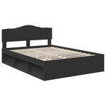 vidaXL Cadre de lit Noir 150 x 200 cm Bois de pin massif