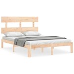 vidaXL Cadre de lit avec tête de lit 120x200 cm bois massif