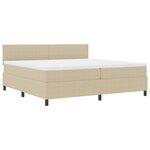 vidaXL Lit à Ressorts avec Matelas Vert Clair Gris 200x200 cm Tissu en Velours Côtelé