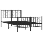 vidaXL Cadre de lit métal sans matelas avec pied de lit noir 120x190cm