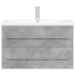 vidaXL Ensemble de meubles de salle de bain 2 Pièces gris béton