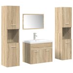 vidaXL Ensemble de meubles de salle de bain 5 Pièces chêne sonoma