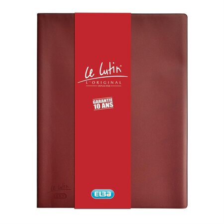 Protège-documents 'Le Lutin Original' PVC 20 Pochettes 40 Vues Bordeaux ELBA