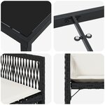 vidaXL Ensemble de salle à manger de jardin 5 pièces avec coussins Noir Rattan PE