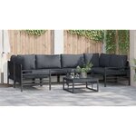 vidaXL Ensemble de canapé de jardin 7 Pièces Anthracite Acier