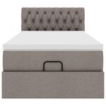 vidaXL Lit ottoman avec matelas taupe 100x200 cm tissu