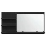 vidaXL Armoire de salle de bain avec miroir en chêne noir 90 x 11 x 45 cm Bois d'ingénierie