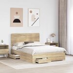 vidaXL Cadre de lit Chêne Sonoma 150 x 200 cm Bois d'ingénierie