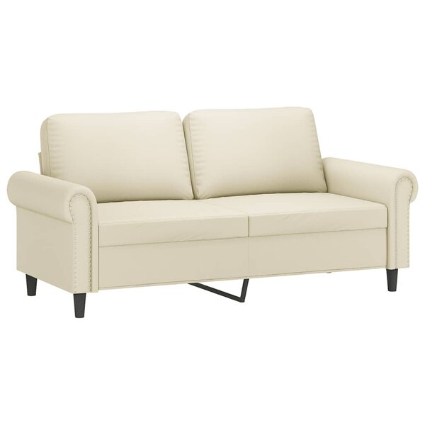 vidaXL Canapé à 2 places Crème 140 cm Similicuir