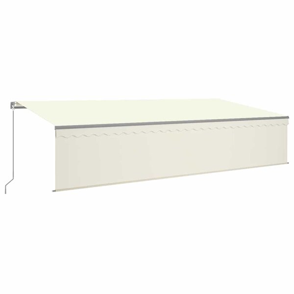 vidaXL Auvent manuel rétractable avec store 6x3 m Crème