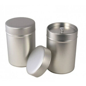 Lot de 12 boites en métal rondes 85x128mm