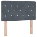 vidaXL Tête de Lit LED Matelassée en Cristal Grise Foncée 80 cm en Velours