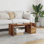 vidaXL Table basse vieux bois 90x45x35 cm bois d'ingénierie