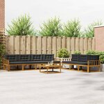 vidaXL Ensemble de canapés d'extérieur 8 Pièces Naturel et Anthracite