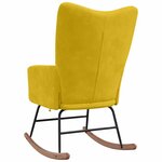 vidaXL Chaise à bascule Jaune moutarde Velours