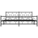 vidaXL Cadre de lit métal sans matelas avec pied de lit noir 193x203cm