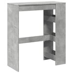 vidaXL Table de bar avec étagères gris béton bois d'ingénierie
