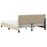 vidaXL Lit avec matelas crème 160x200 cm tissu