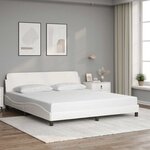 vidaXL Cadre de lit Dover blanc 183x213 cm similicuir