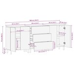 vidaXL Buffets 3 Pièces marron 60x33x75 cm bois massif de manguier