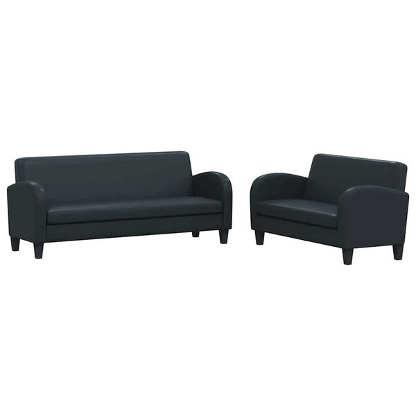 vidaXL Ensemble de canapés 2 Pièces cuir synthétique noir