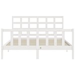 vidaXL Cadre de lit avec tête de lit blanc 160x200 cm bois massif