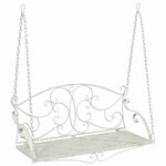 vidaXL Banc Balançoire Acier 110 x 52 5 x 47 cm Blanc antique