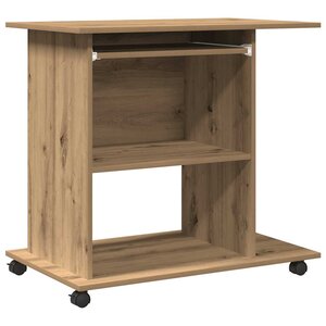vidaXL Bureau d'ordinateur chêne artisanal 80x50x75 cm bois ingénierie