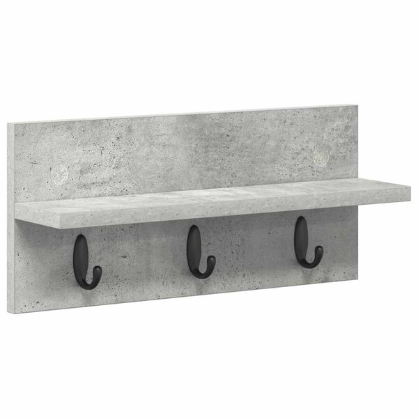 vidaXL Porte-manteau mural avec étagère Gris béton 40 x 10.5 x 18 cm