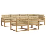 vidaXL Ensemble de canapés d'extérieur 6 pc Blanc et Beige Polyester