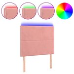 vidaXL Tête de lit à LED Rose 80x5x118/128 cm Velours