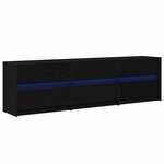 vidaXL Meuble TV avec tiroir Noir 182 x 34 x 50 cm Bois d'ingénierie