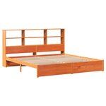 vidaXL Cadre de lit avec tête de lit de rangement 2 Pièces Brun Ciré