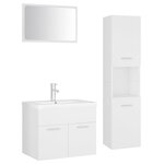 vidaXL Ensemble de meubles de salle de bain Blanc Aggloméré