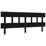 vidaXL Cadre de lit avec tête de lit noir 200x200 cm bois massif