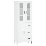 vidaXL Buffet haut Blanc 69 5x34x180 cm Bois d'ingénierie